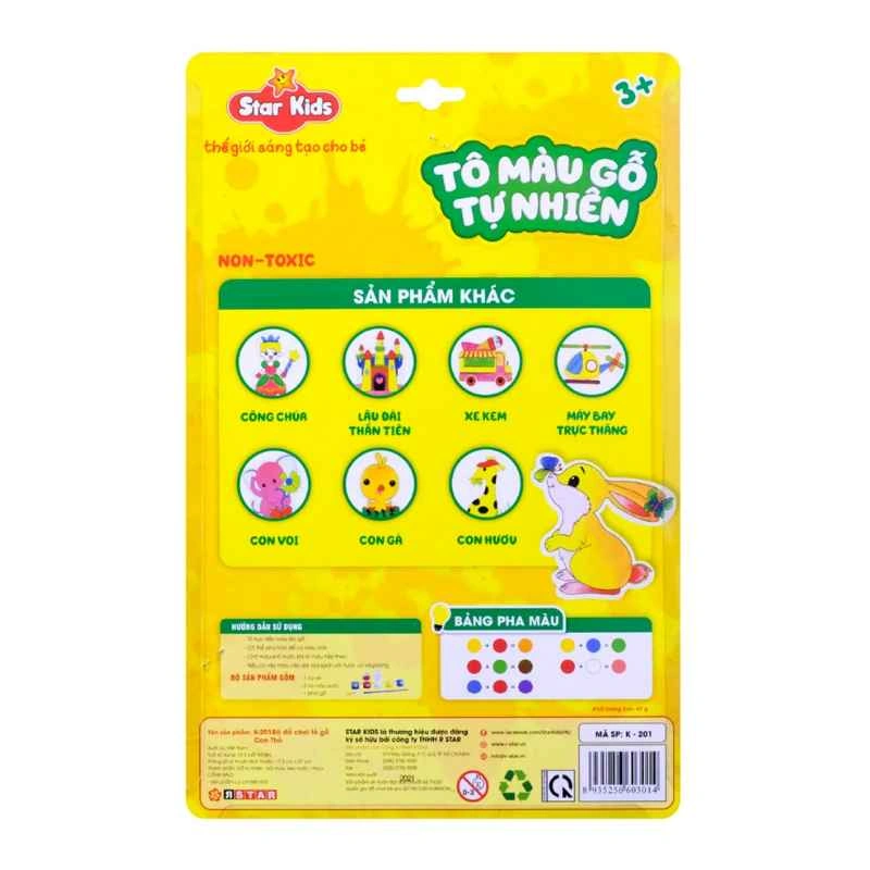 Bộ đồ chơi tô gỗ con thỏ Star Kids K-201 3