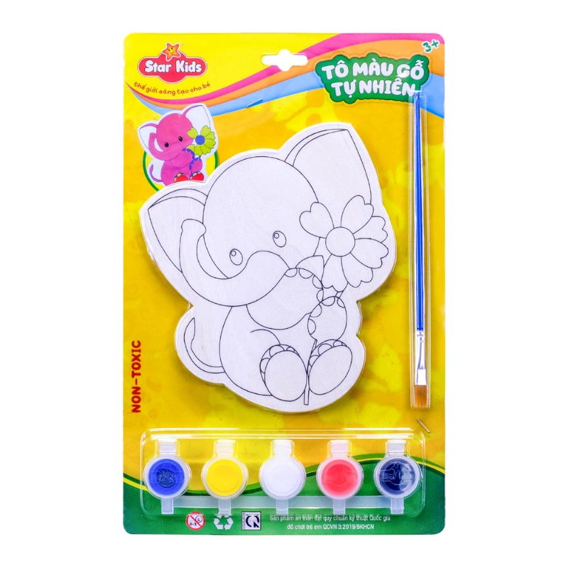 Bộ đồ chơi tô gỗ con voi Star Kids K-202 2