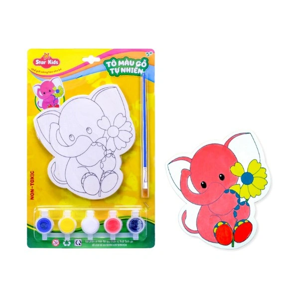 Bộ đồ chơi tô gỗ con voi Star Kids K-202 1