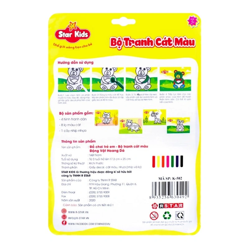 Bộ đồ chơi tranh cát màu thế giới thần tiên Star Kids K-506 9