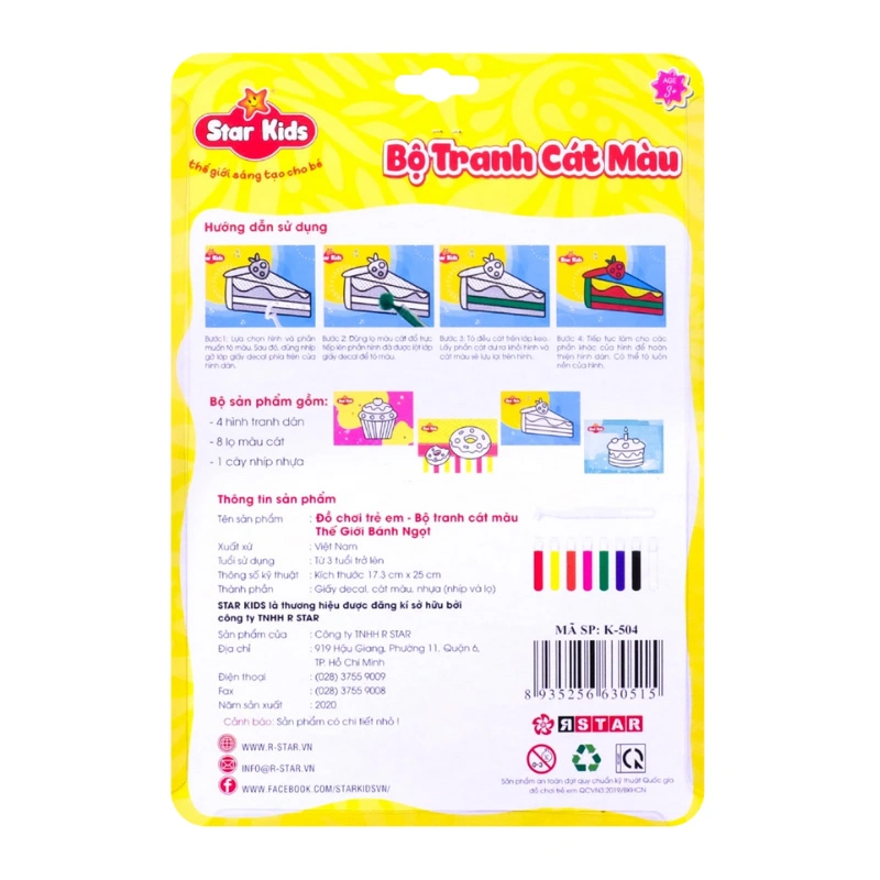 Bộ đồ chơi tranh cát màu thế giới thần tiên Star Kids K-506 6