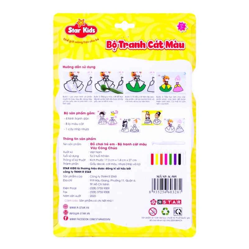 Bộ đồ chơi tranh cát màu thế giới thần tiên Star Kids K-506 12