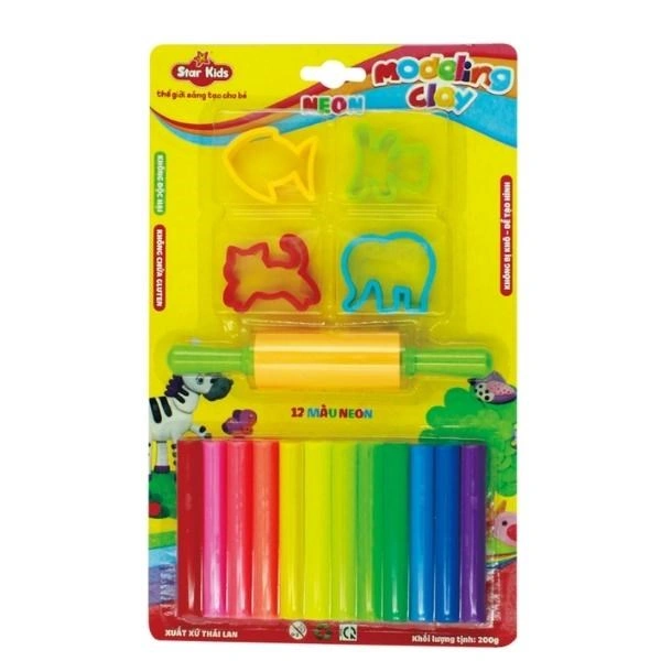 Bộ đồ chơi đất nặn 200g 12 màu và 5 dụng cụ Star Kids K-200/12C/5T 1