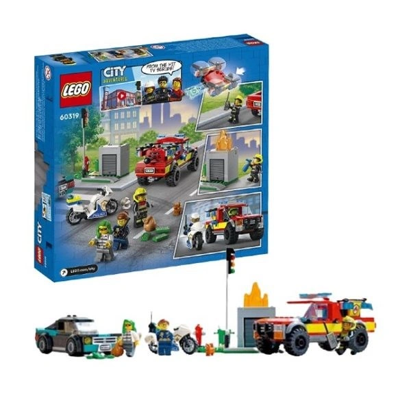 Đồ chơi lắp ráp xe cứu hỏa & cảnh sát truy bắt tội phạm Lego 60319 (295 chi tiết) 1