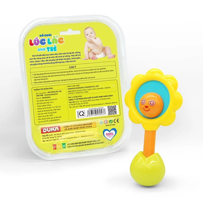 Đồ chơi lúc lắc chuông vòng tròn hình hoa Happy baby DK580008 5