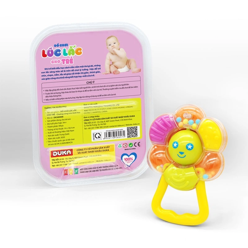 Đồ chơi lúc lắc chuông vòng tròn hình hoa Happy baby DK580008 2