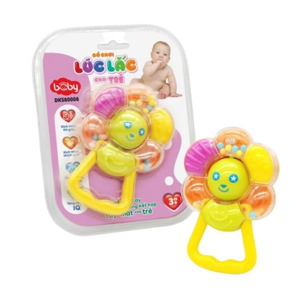 Đồ chơi lúc lắc chuông vòng tròn hình hoa Happy baby DK580008 1
