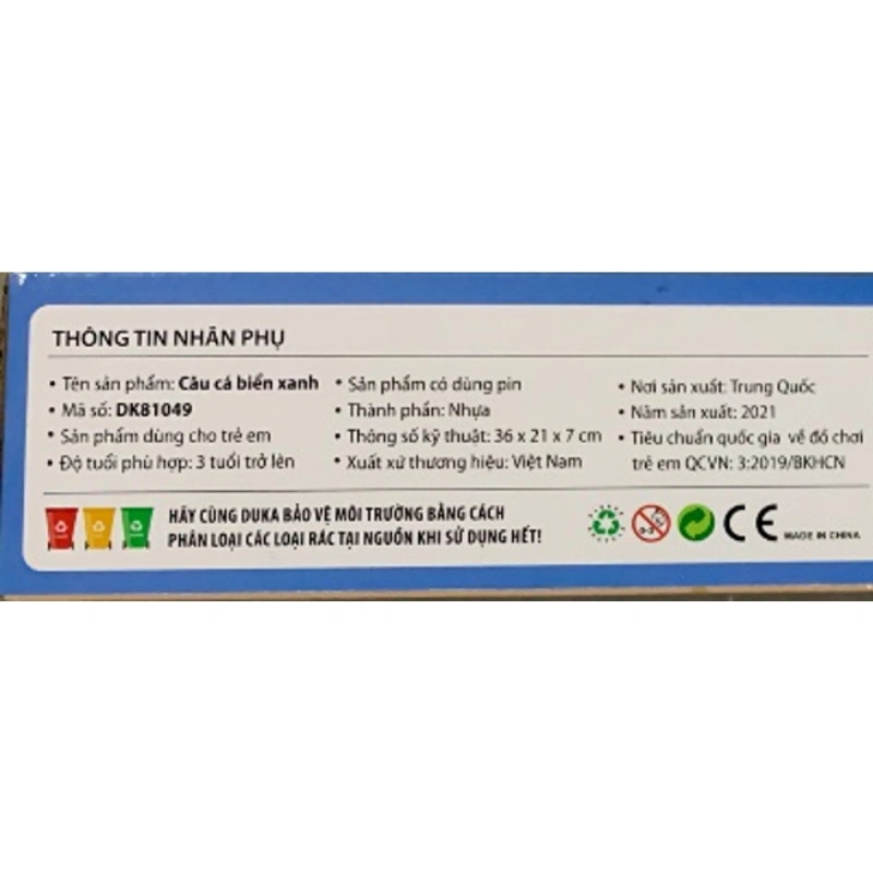 Đồ chơi câu cá biển xanh Happy baby DK81049 (36 chi tiết) 7
