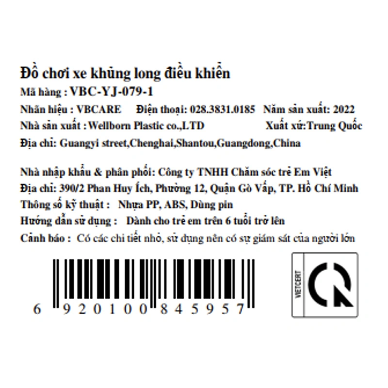 Bộ đồ chơi xe khủng long điều khiển VBCare VBC-YJ-079-1 7