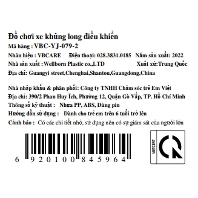 Bộ đồ chơi xe khủng long điều khiển VBCare VBC-YJ-079-1 13