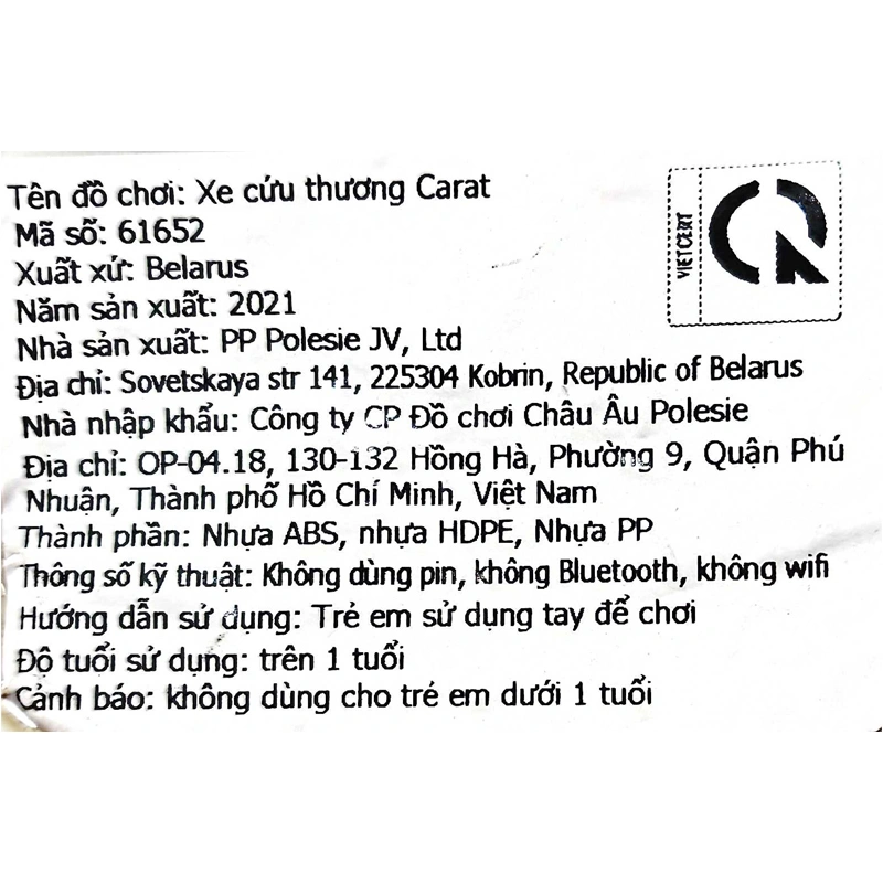 Đồ chơi xe cứu thương Carat POLESIE PLS-61652 - Màu ngẫu nhiên 5
