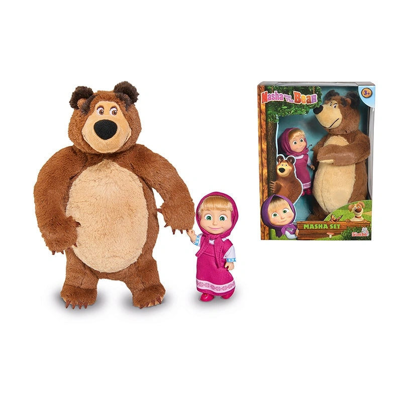 Đồ chơi búp bê và gấu Masha set Masha and The Bear 2