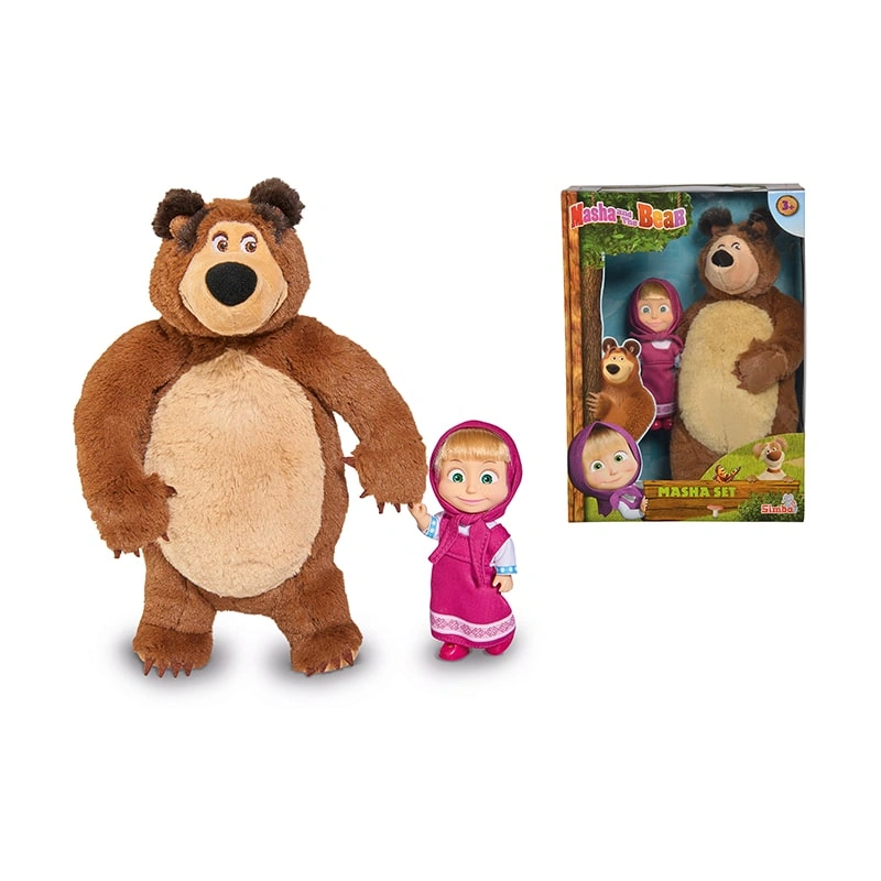Đồ chơi búp bê và gấu Masha set Masha and The Bear 3