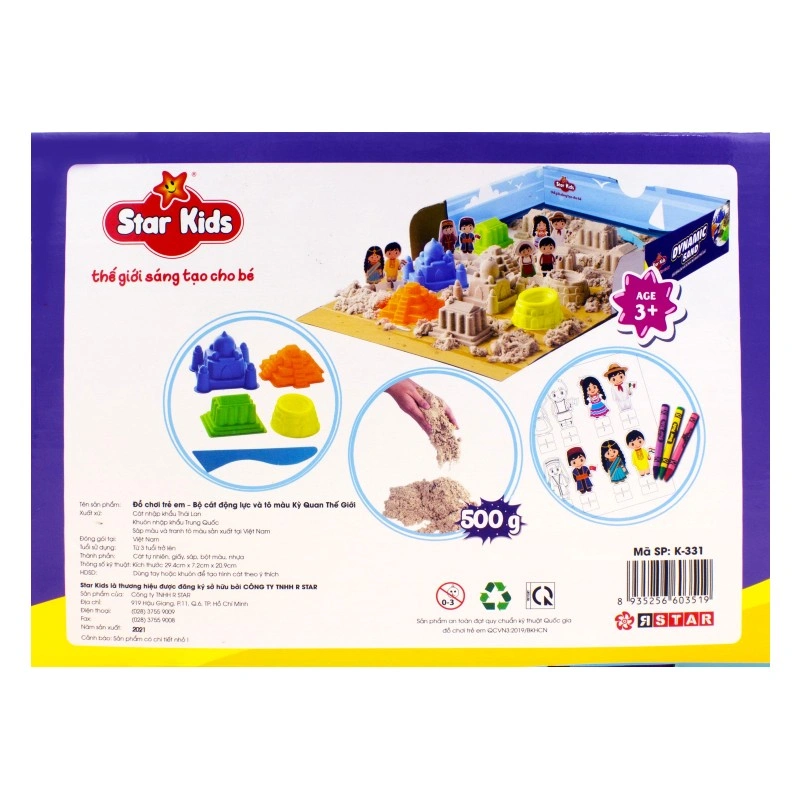 Bộ đồ chơi cát động lực và tô màu kỳ quan thế giới Star Kids 3