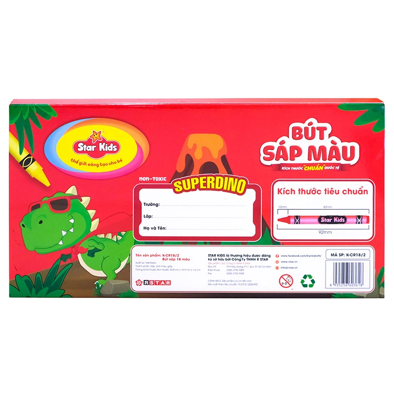 Đồ chơi bút sáp 24 màu Star Kids K-CR24/2 - Màu ngẫu nhiên 5