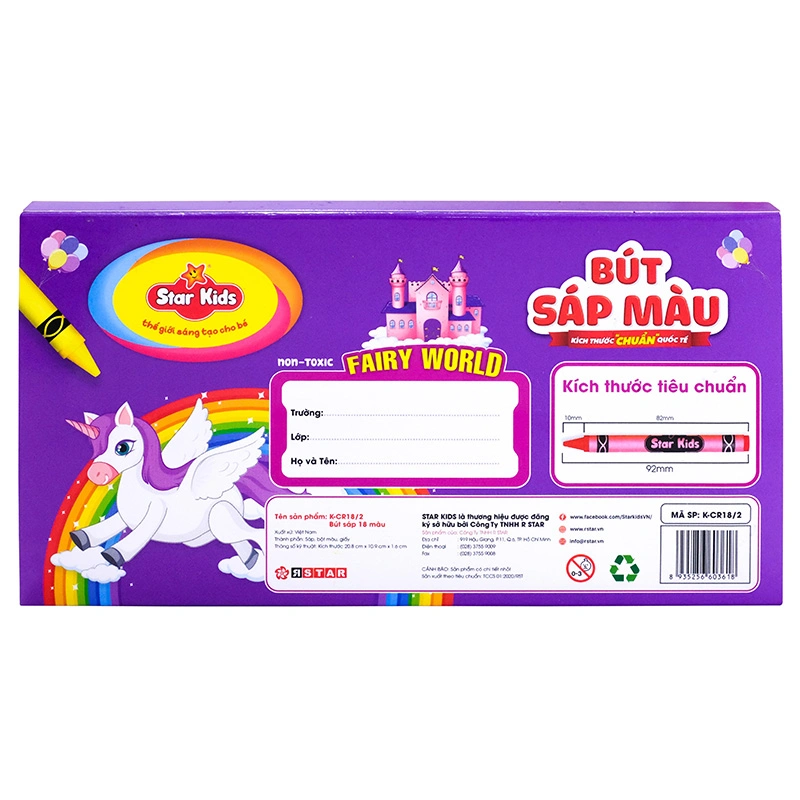 Đồ chơi bút sáp 24 màu Star Kids K-CR24/2 - Màu ngẫu nhiên 8