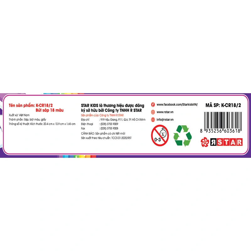 Đồ chơi bút sáp 24 màu Star Kids K-CR24/2 - Màu ngẫu nhiên 9