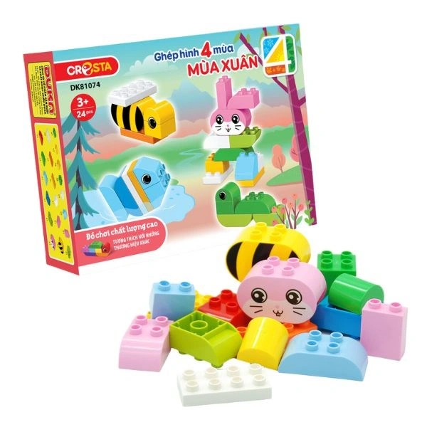 Đồ chơi lắp ráp con vật 4 mùa - mùa xuân CRESTA DK81074 (24 chi tiết) 1