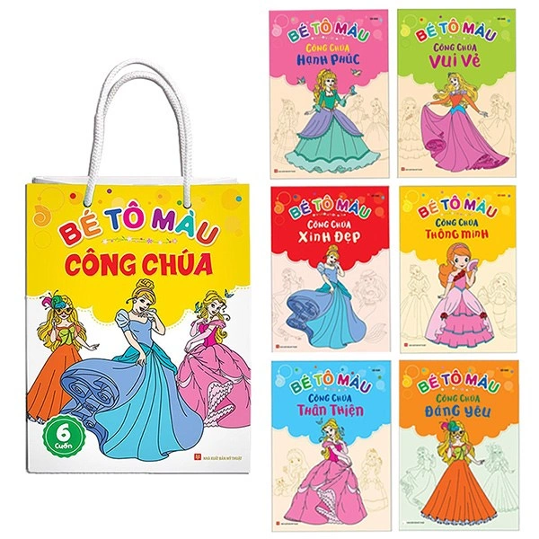 Bộ sách tập tô màu công chúa Minh Long (túi 6 cuốn) 1