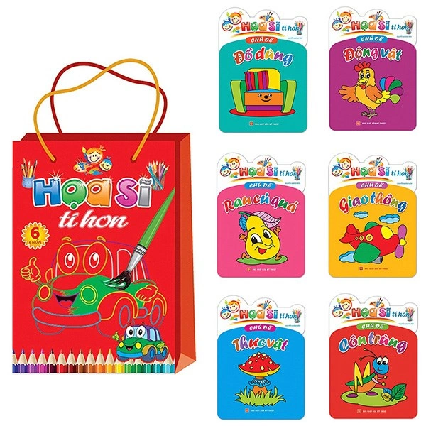 Bộ sách tập tô màu họa sĩ tí hon Minh Long (túi 6 cuốn) 1