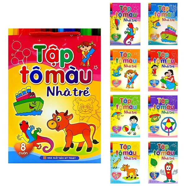 Bộ sách tập tô màu nhà trẻ Minh Long (túi 8 cuốn) 1