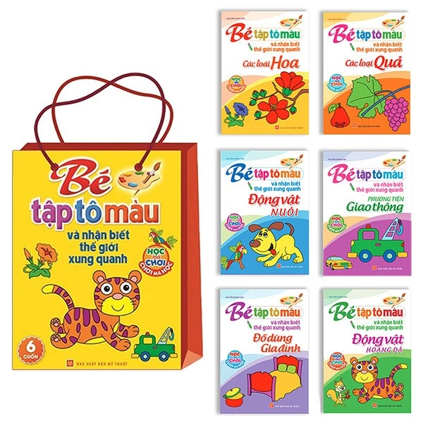 Bộ sách tập tô màu và nhận biết thế giới xung quanh Minh Long (túi 6 cuốn) 1