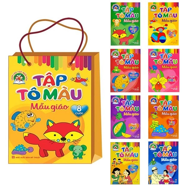 Bộ sách tập tô màu mẫu giáo Minh Long (túi 8 cuốn) 1