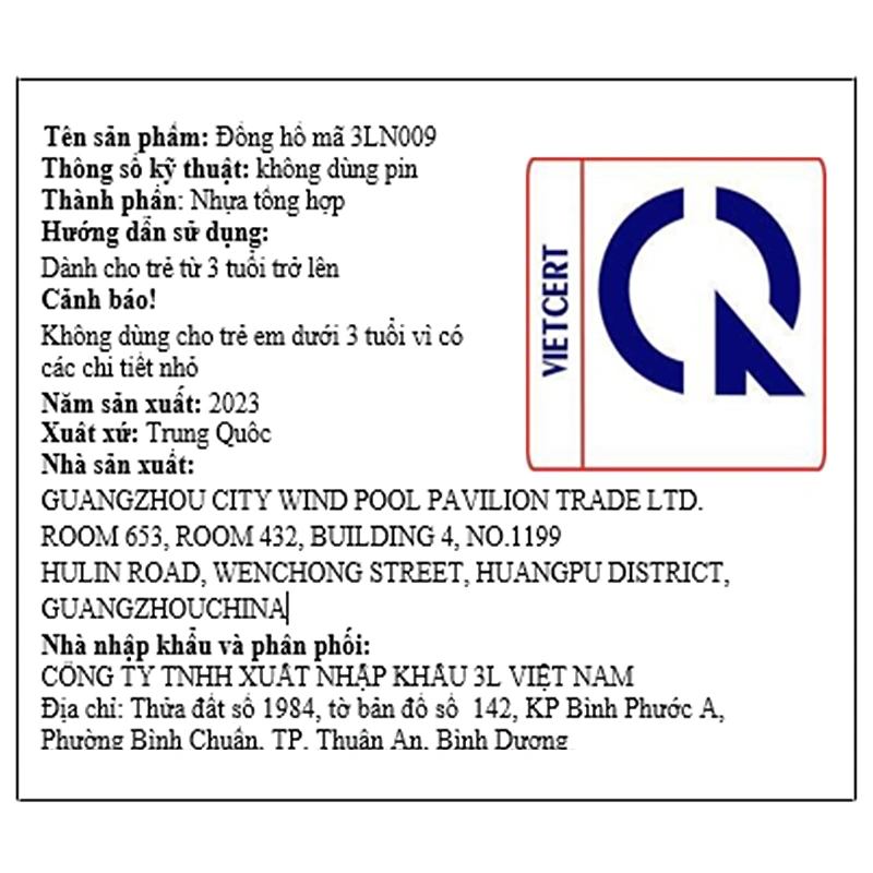 Đồ chơi đồng hồ 3L 3LN009 7