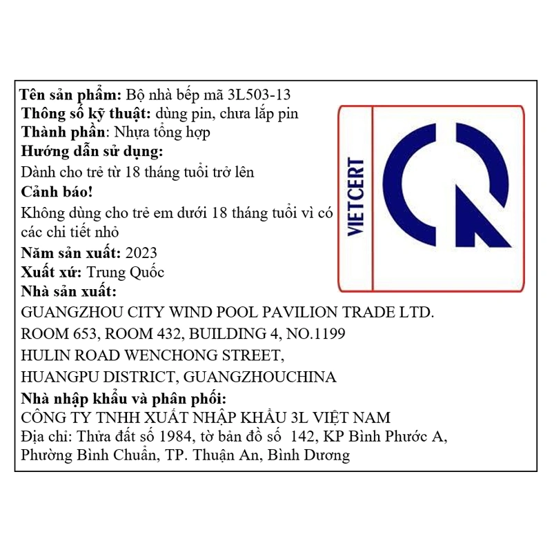 Đồ chơi bộ nhà bếp 3L 3L503-13 - Màu ngẫu nhiên 14