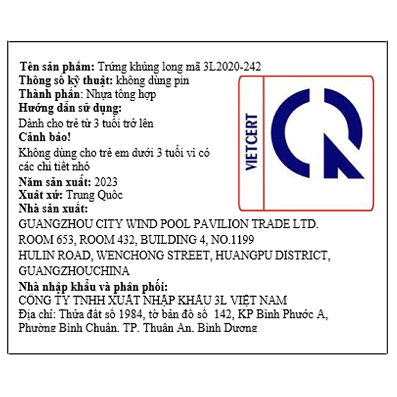 Đồ chơi trứng khủng long 3L 3L2020-242 - Màu ngẫu nhiên 9