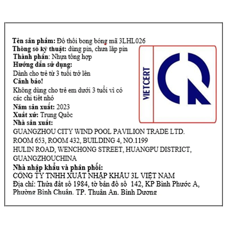 Đồ chơi thổi bong bóng 3L 3LHL026 - Màu ngẫu nhiên 14