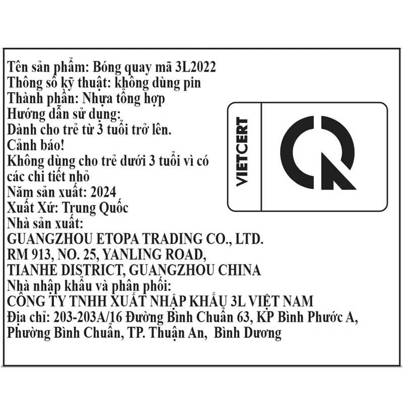 Đồ chơi bóng quay 3L 3L2022 - Màu ngẫu nhiên 13