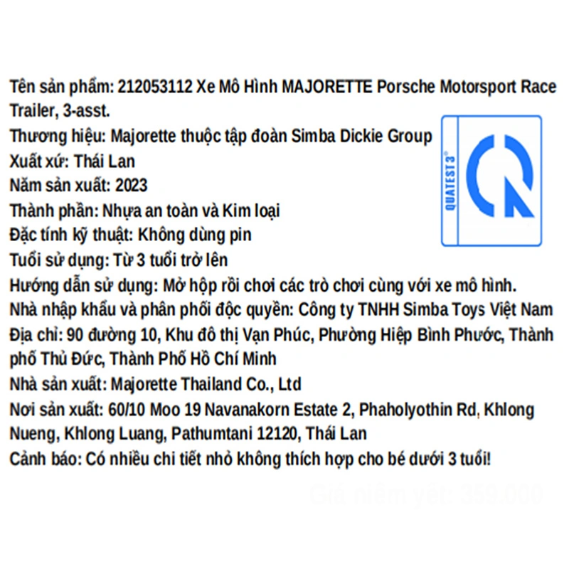 Đồ chơi xe mô hình porsche motorsport race trailer Majorette - Màu ngẫu nhiên 6