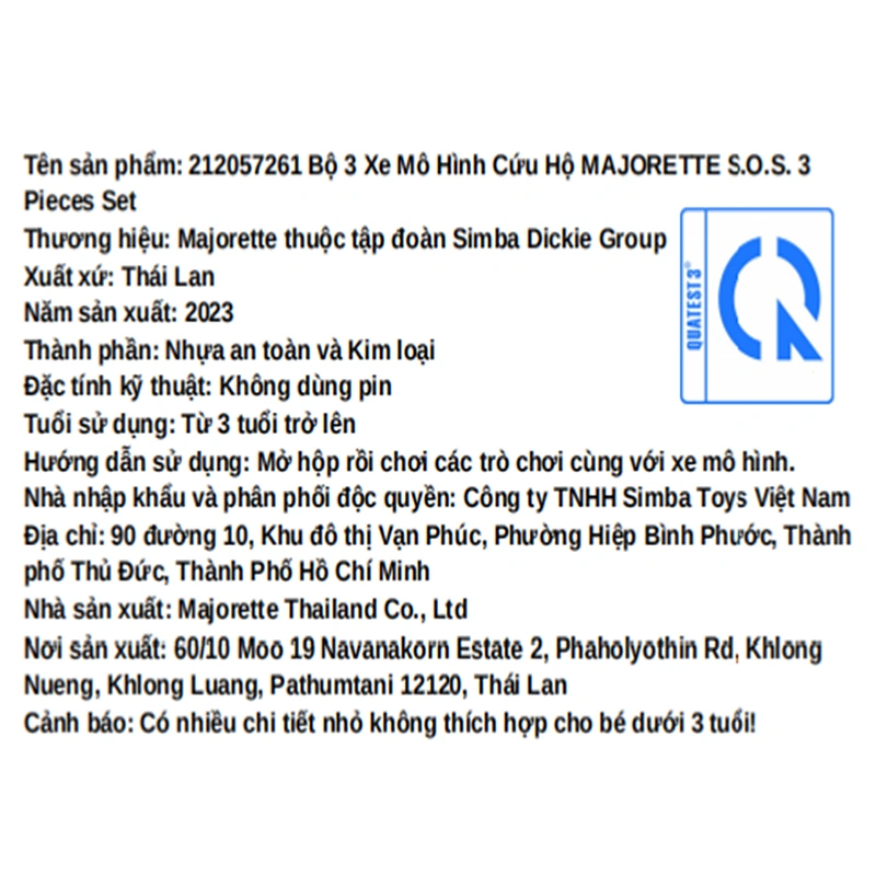 Đồ chơi xe mô hình cứu hộ s.o.s Majorette - Màu ngẫu nhiên 5