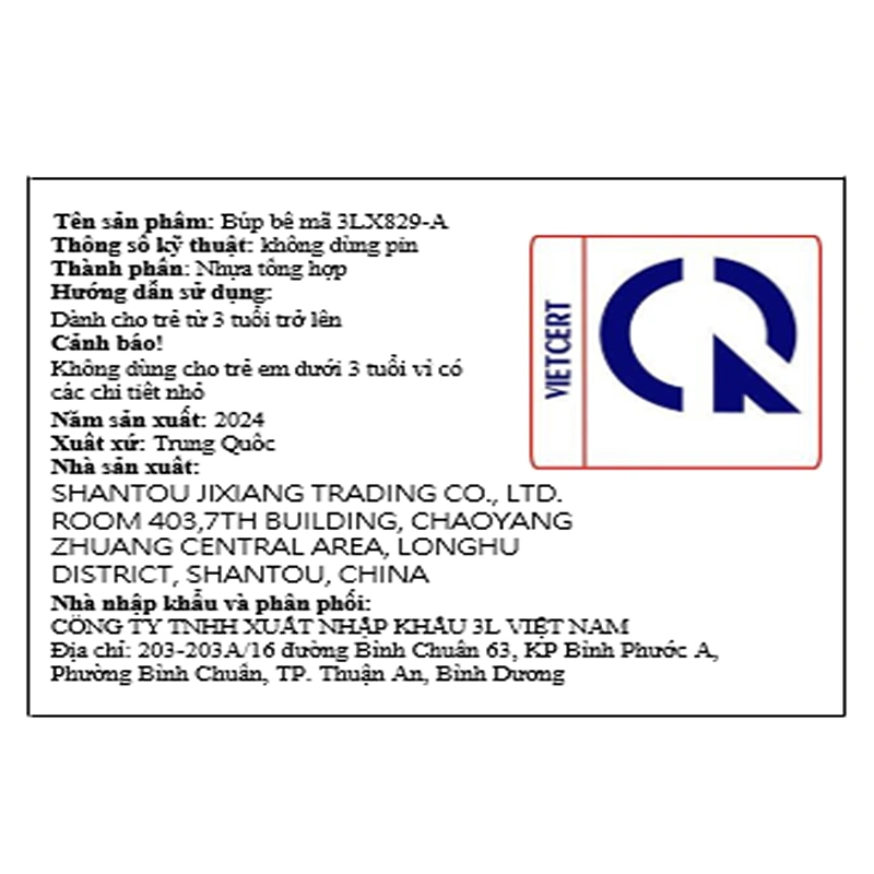 Đồ chơi búp bê 3L 3LX829-A 4