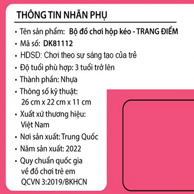 Bộ đồ chơi hộp kéo trang điểm Duka DK81112 (16 chi tiết) 5