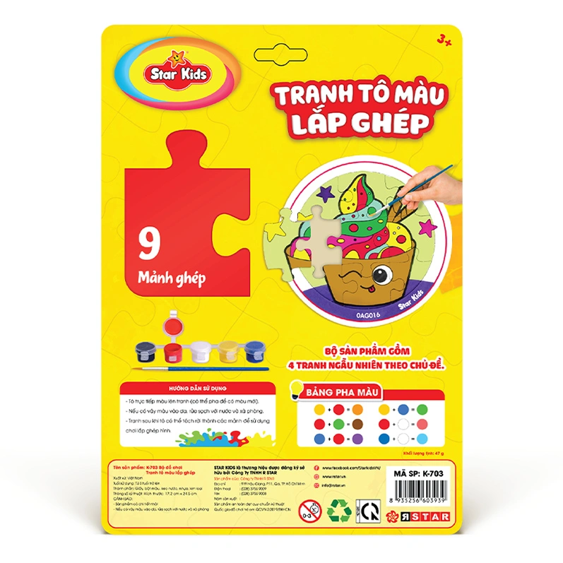 Bộ đồ chơi tranh tô màu lắp ghép Star Kids K-703 - Màu ngẫu nhiên 3