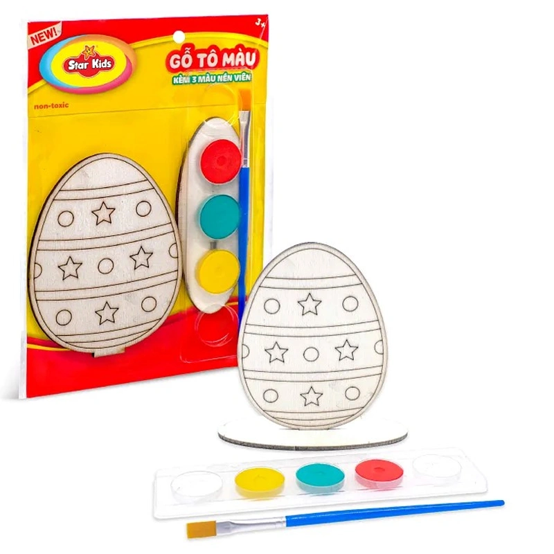 Bộ đồ chơi gỗ tô màu kèm 3 màu nén viên Star Kids - Mẫu ngẫu nhiên 10