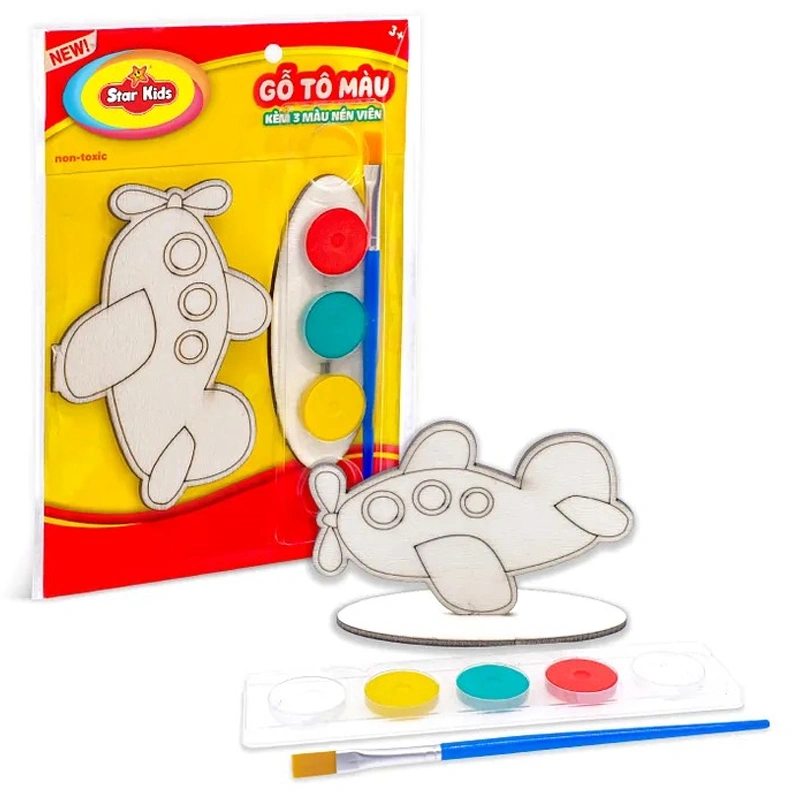 Bộ đồ chơi gỗ tô màu kèm 3 màu nén viên Star Kids - Mẫu ngẫu nhiên 11