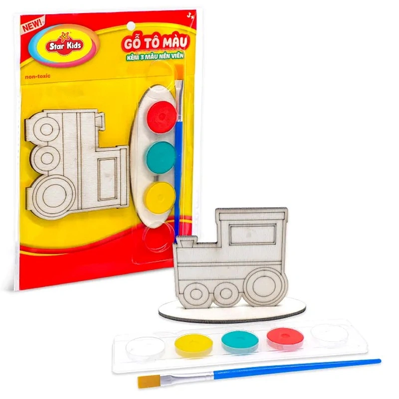 Bộ đồ chơi gỗ tô màu kèm 3 màu nén viên Star Kids - Mẫu ngẫu nhiên 13