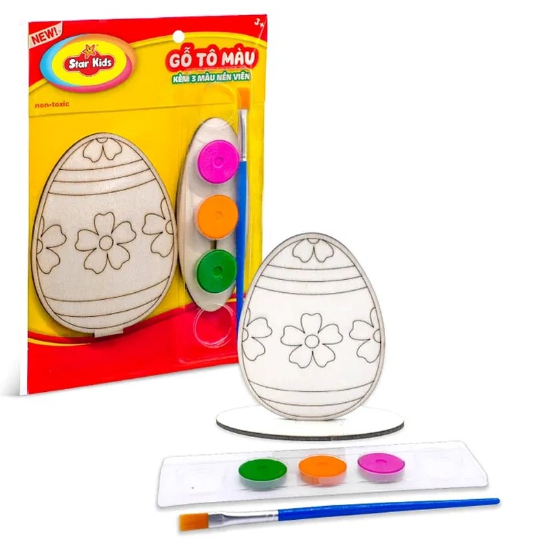 Bộ đồ chơi gỗ tô màu kèm 3 màu nén viên Star Kids - Mẫu ngẫu nhiên 8