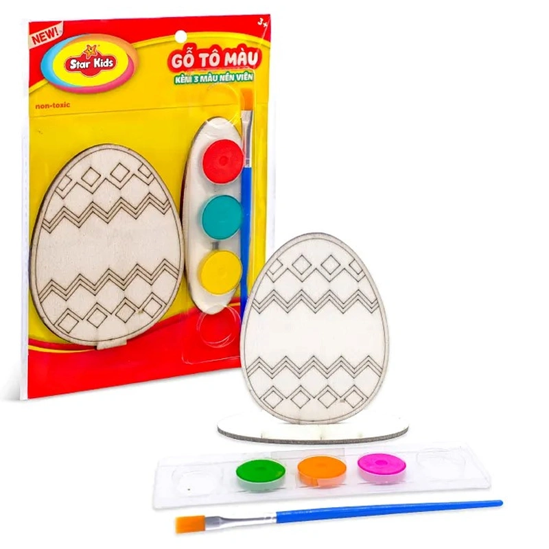 Bộ đồ chơi gỗ tô màu kèm 3 màu nén viên Star Kids - Mẫu ngẫu nhiên 9