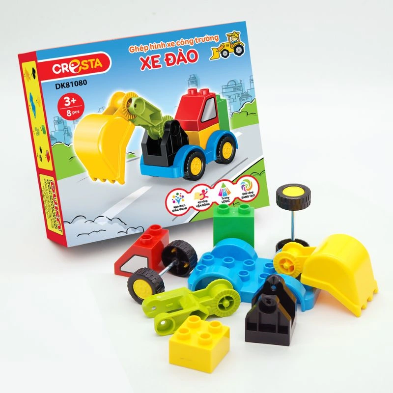 Đồ chơi ghép hình xe đào CRESTA DK81080 (8 chi tiết) 3