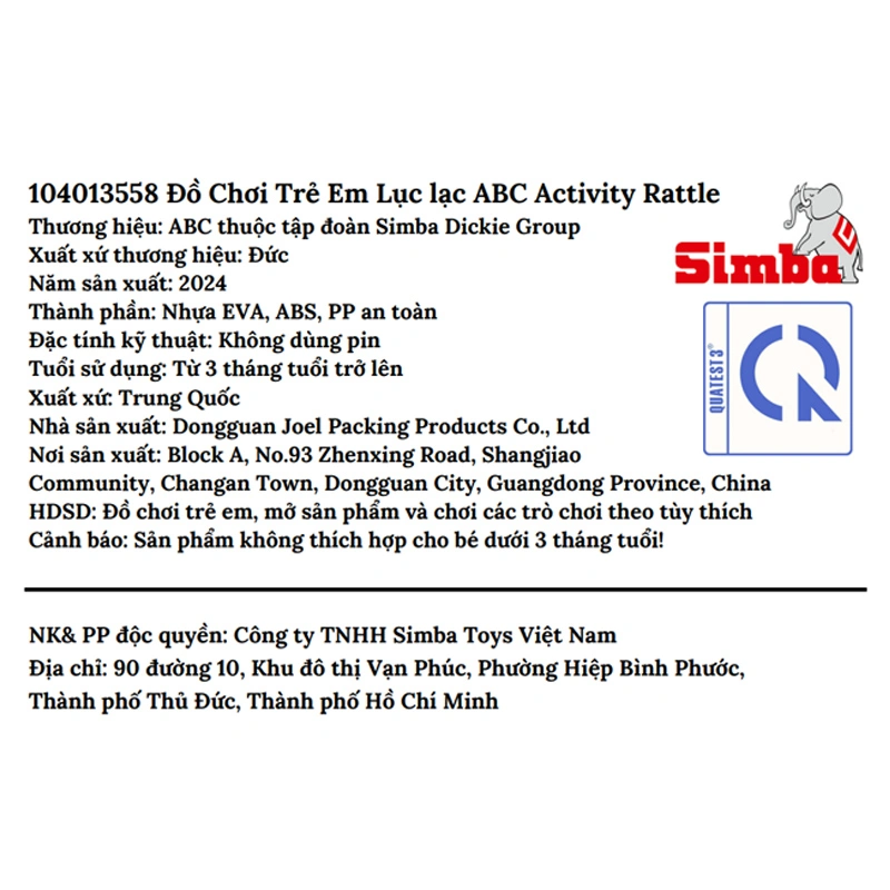 Đồ chơi lục lạc ABC 3