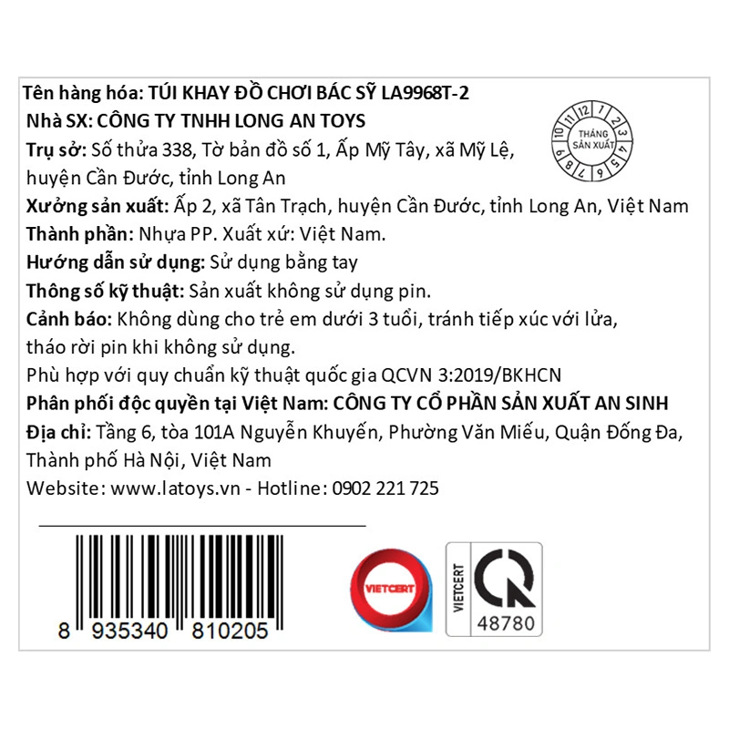 Đồ chơi khay đựng dụng cụ bác sĩ LATOYS LA9968T-2 7