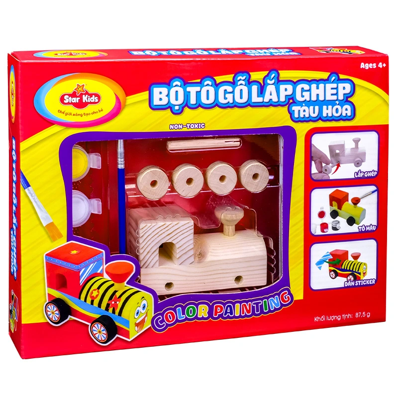 Bộ đồ chơi tô gỗ lắp ghép máy bay Star Kids K-224 7