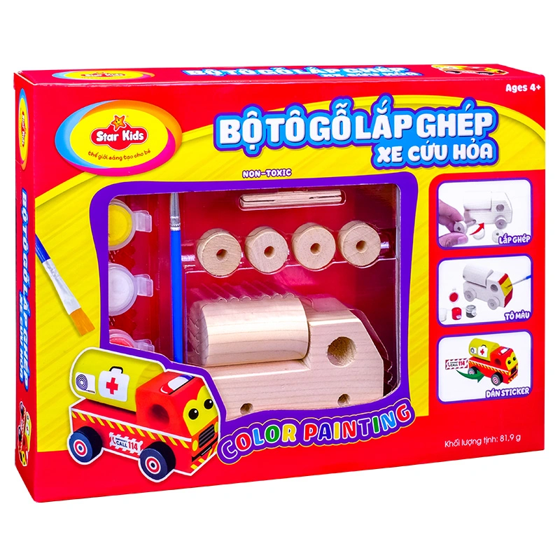 Bộ đồ chơi tô gỗ lắp ghép máy bay Star Kids K-224 17