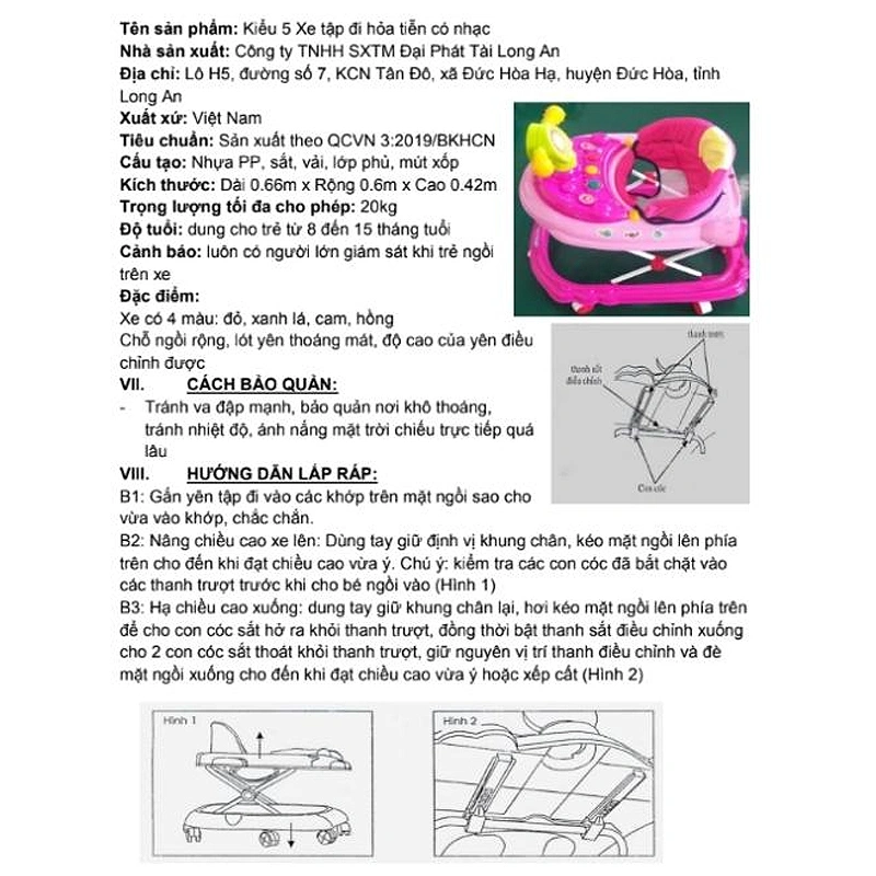 Xe tập đi hoả tiễn Đại Phát Tài - Màu ngẫu nhiên (8 - 15 tháng) 17