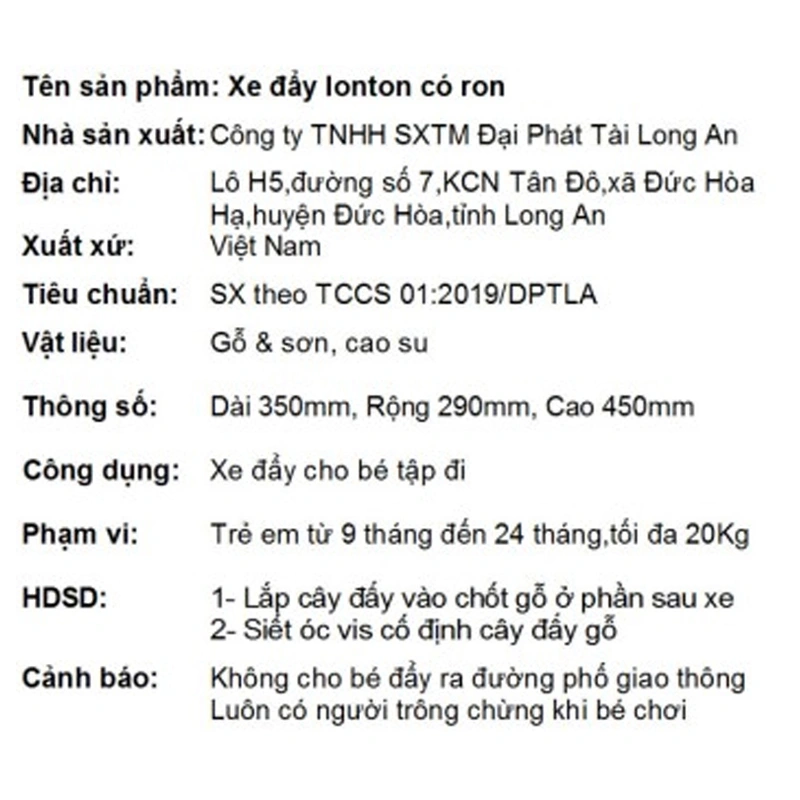 Xe tập đi con cún Đại Phát Tài - Màu ngẫu nhiên (9 - 24 tháng) 10