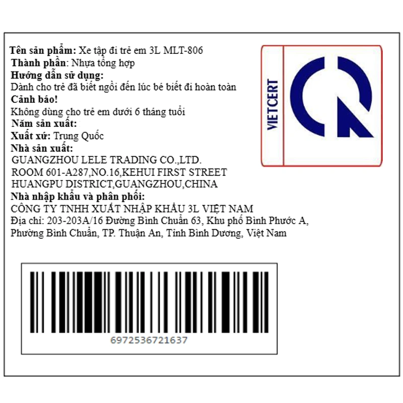 Xe tập đi 3L MLT-806 - Màu ngẫu nhiên (từ 6 tháng) 15